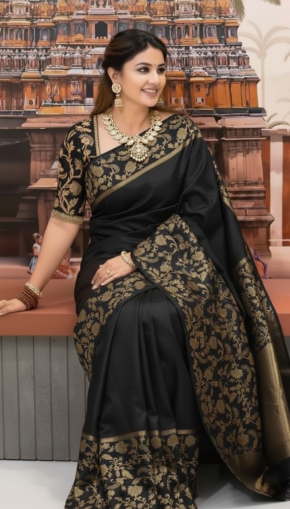 Premium Pure Katan Silk Banarasi Saree (Zari Weaving) with a matching blouse piece 7021